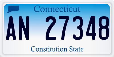CT license plate AN27348