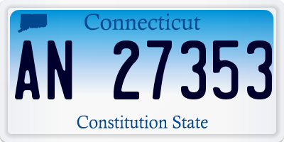 CT license plate AN27353