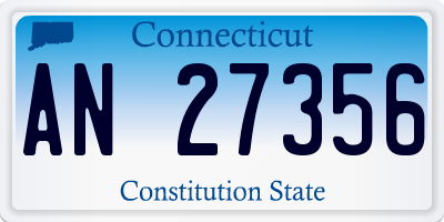 CT license plate AN27356