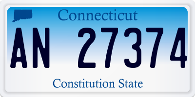CT license plate AN27374