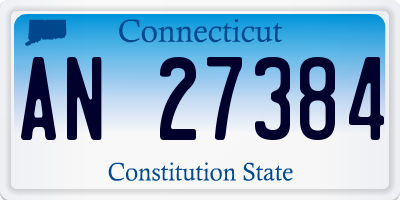 CT license plate AN27384