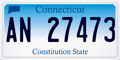 CT license plate AN27473