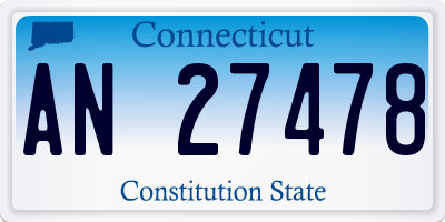 CT license plate AN27478