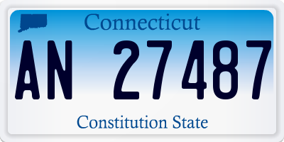 CT license plate AN27487