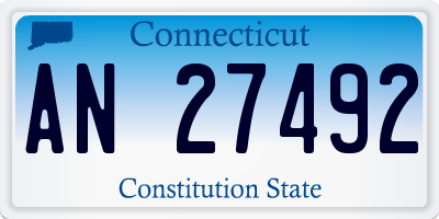 CT license plate AN27492