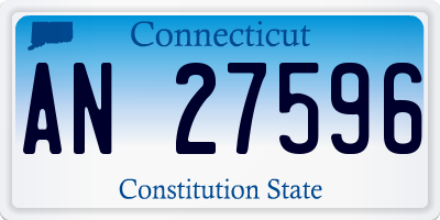 CT license plate AN27596
