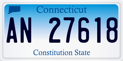 CT license plate AN27618