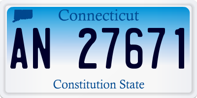 CT license plate AN27671