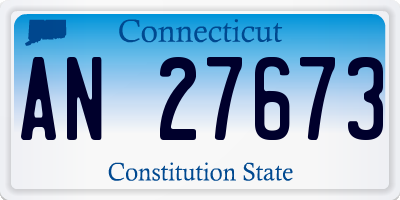 CT license plate AN27673