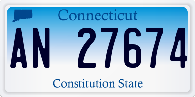 CT license plate AN27674