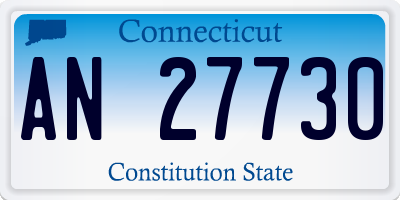 CT license plate AN27730