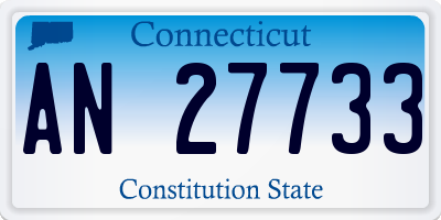 CT license plate AN27733