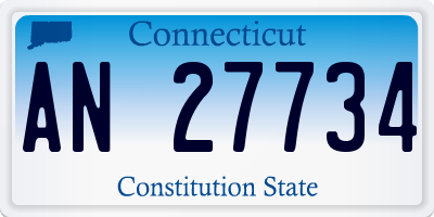 CT license plate AN27734