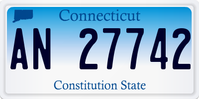 CT license plate AN27742