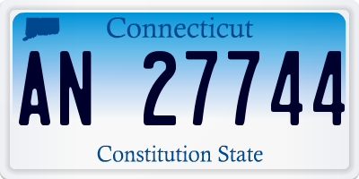 CT license plate AN27744