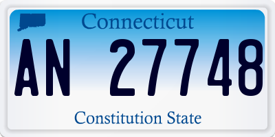 CT license plate AN27748