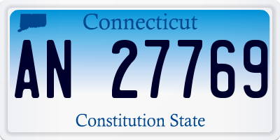 CT license plate AN27769