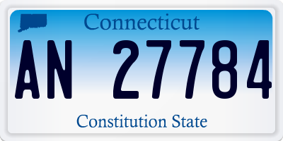 CT license plate AN27784