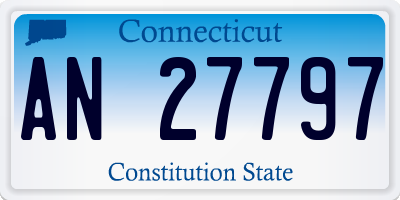CT license plate AN27797