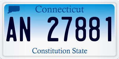 CT license plate AN27881