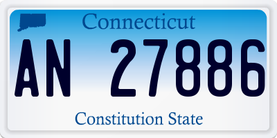 CT license plate AN27886