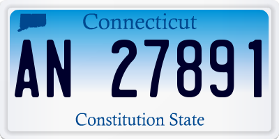 CT license plate AN27891