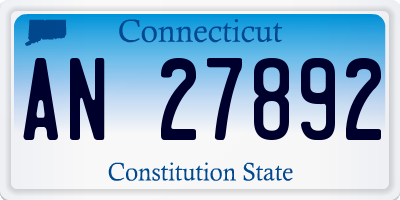 CT license plate AN27892