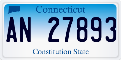 CT license plate AN27893