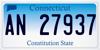 CT license plate AN27937