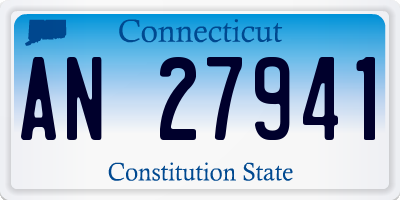 CT license plate AN27941
