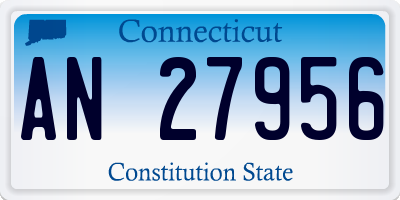 CT license plate AN27956