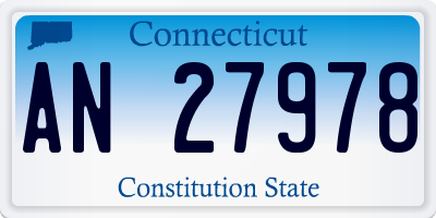 CT license plate AN27978