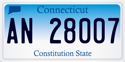 CT license plate AN28007