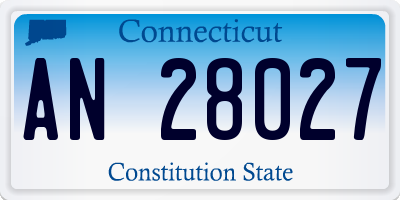 CT license plate AN28027