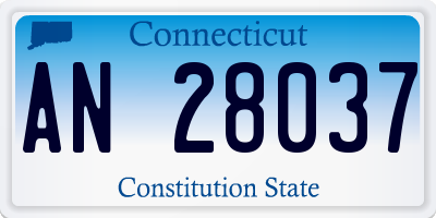 CT license plate AN28037