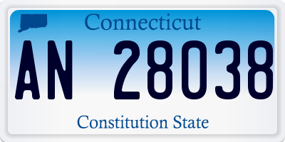 CT license plate AN28038