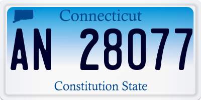 CT license plate AN28077