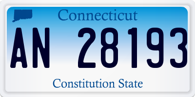 CT license plate AN28193