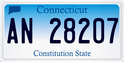 CT license plate AN28207