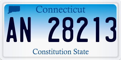 CT license plate AN28213