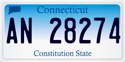CT license plate AN28274