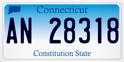 CT license plate AN28318