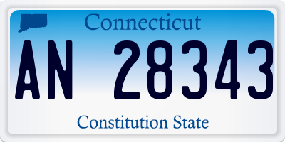 CT license plate AN28343