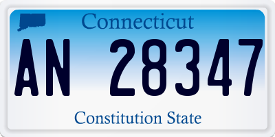 CT license plate AN28347