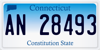 CT license plate AN28493