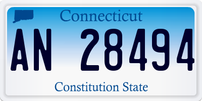 CT license plate AN28494