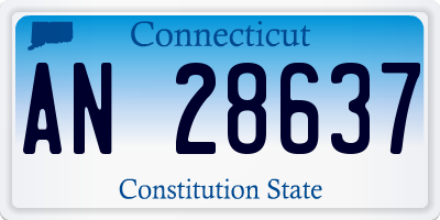 CT license plate AN28637