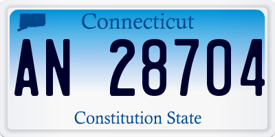 CT license plate AN28704