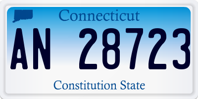 CT license plate AN28723