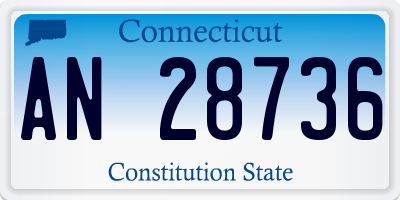 CT license plate AN28736